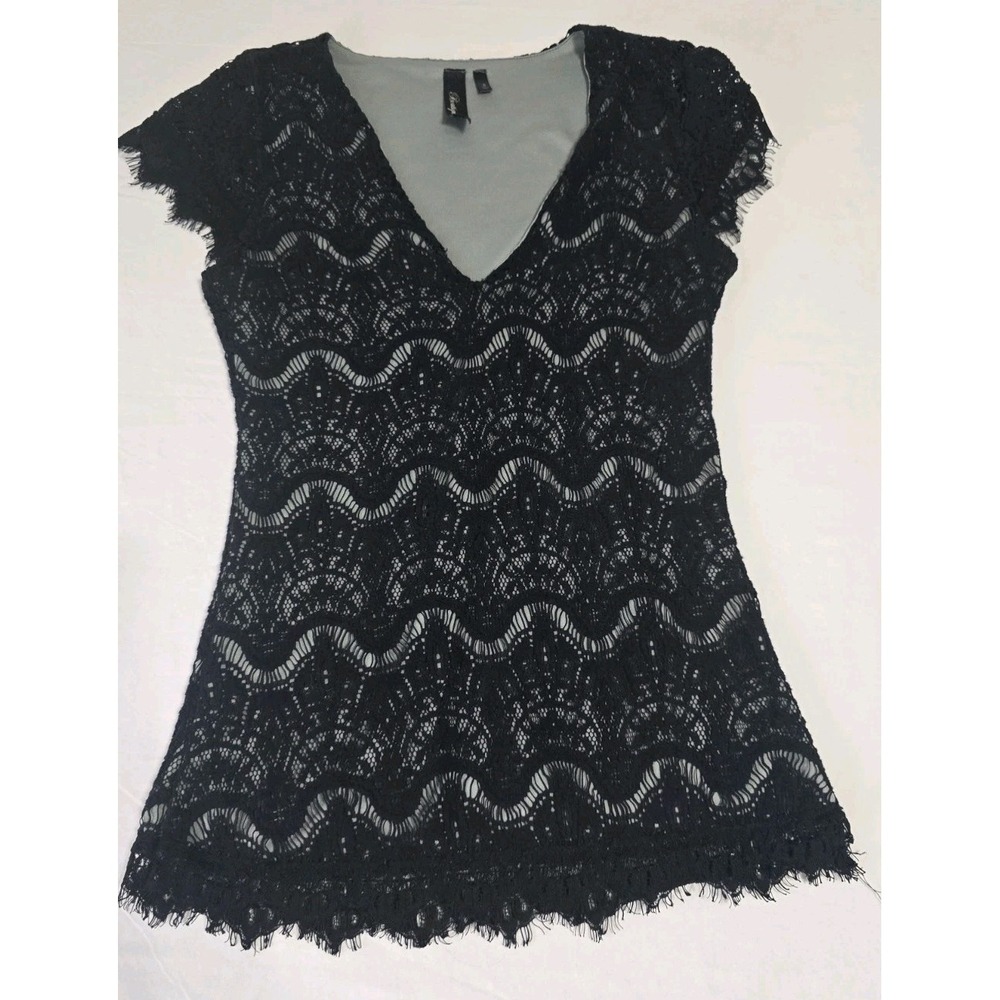BKE Boutique Women's Small Blouse Black & Gray Sleeveless V-neck